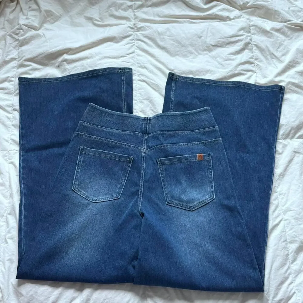 Halara M 8/10 high rise Wide leg flex denim jeans stretch casual minimal preppy - Picture 5 of 8